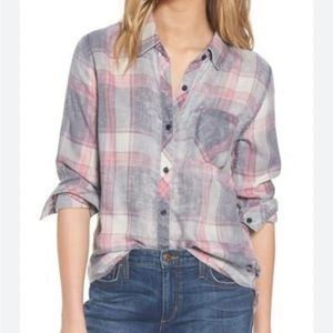 Rails Hunter Storm  Pink Button Up Sz Medium